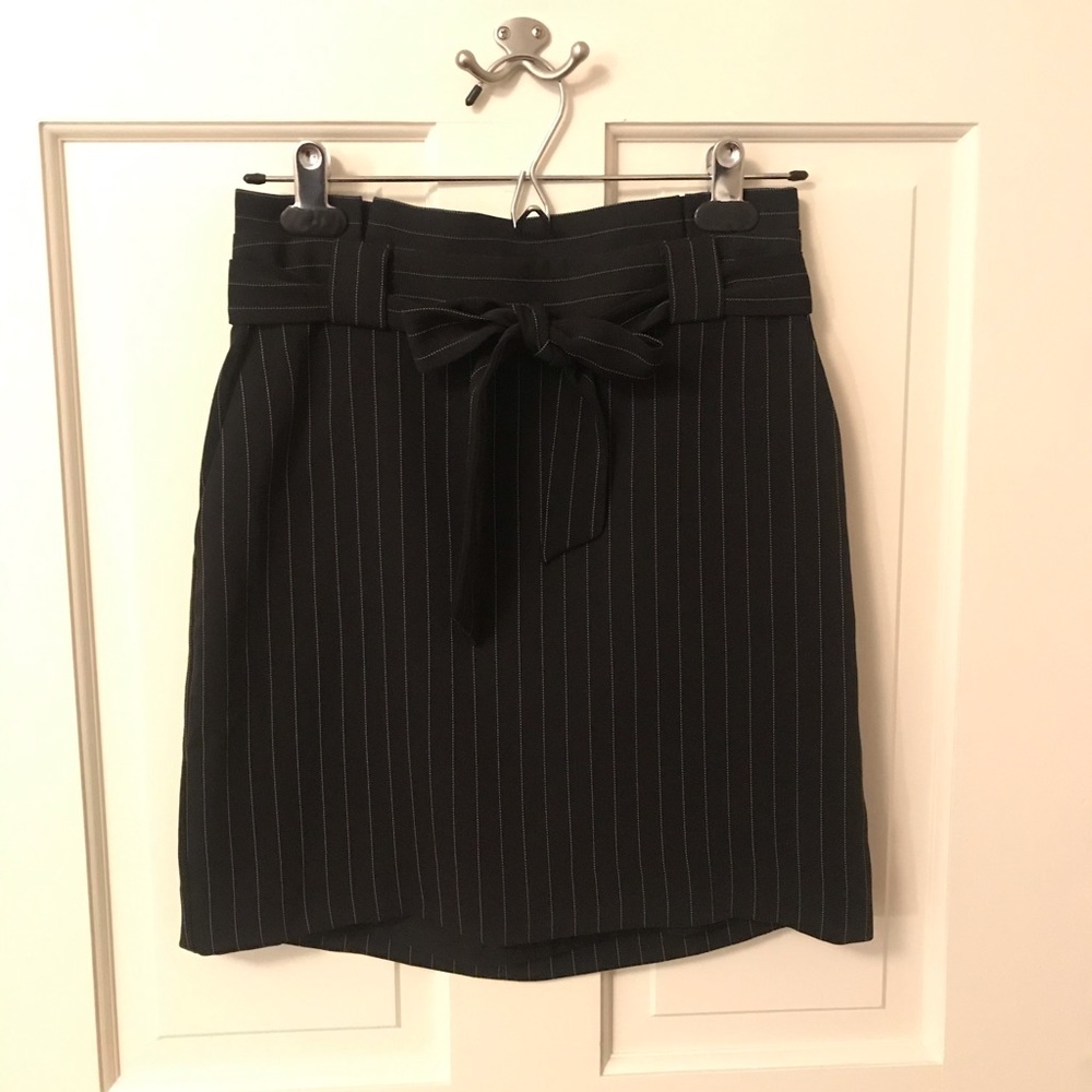 Express pinstripe bow skirt